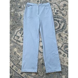 St. John Soft Twill Straight Leg Ankle Suiting Pants Women’s Size 6 Blue Pockets